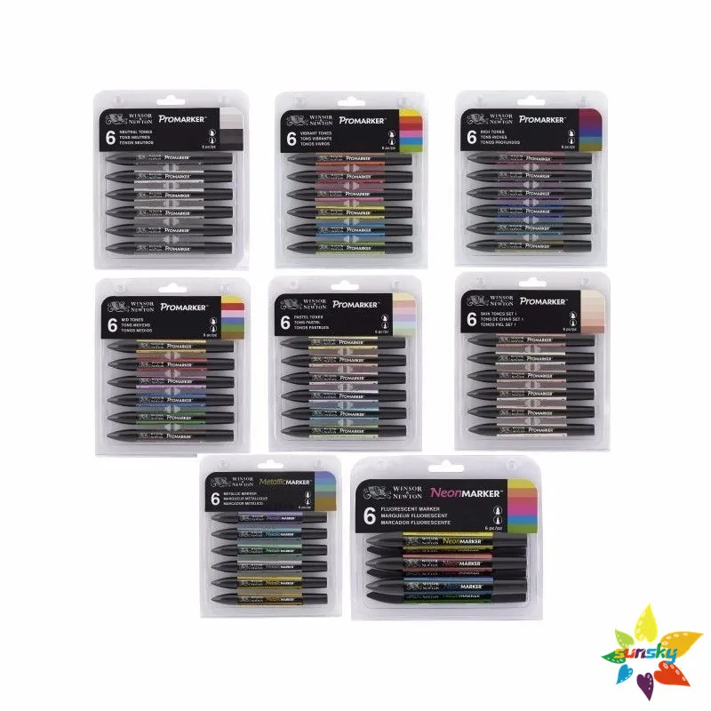 Pennarelli Winsor & Newton ProMarker Brush - 12+1 Colori, Doppia Punta, Inchiostro Alcolico - Foto 8