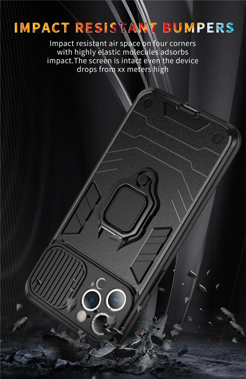 best iphone 13 mini case Armor Shockproof Phone Case For iPhone 13 Pro Max 12 11 Pro XR XS Max X 7 8 Plus 11Pro Camera Protection Ring Holder Back Cover iphone 13 mini flip case