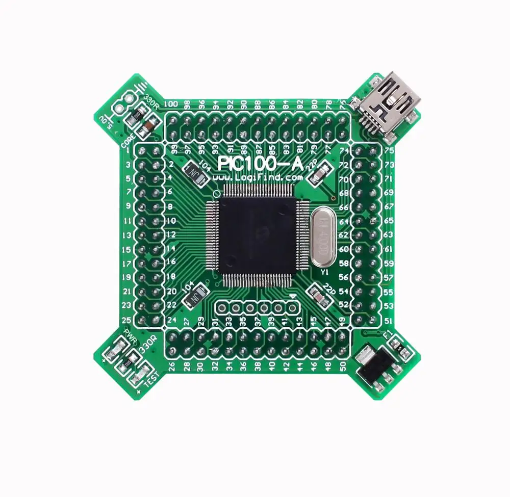 

PIC24 microcontroller learning development board core board PIC100-A with PIC24FJ256GB410