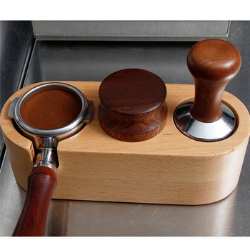 

Manual Wood Coffee Tamper Holder Mat Barista Coffee Espresso Tampering Latte Art Pen Tamper Holder Home Coffee Accessories