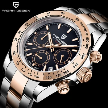 

PAGANI DESIGN Automatic waterproof 100M men chronograph top luxury brand quartz multifunction wristwatch Stainless steel watch