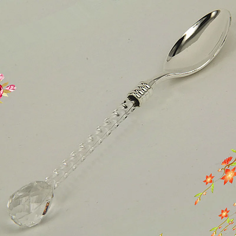 Lovely crystal handle small spoon, coffee spoon / teaspoonSpoons