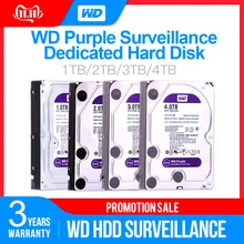 Жесткий диск Western Digital WD фиолетовый HDD для наблюдения 1 ТБ 2 ТБ 3 ТБ 4 ТБ SATA 6,0 ГБ/сек. 3," жесткий диск для видеонаблюдения Камера AHD DVR IP NVR