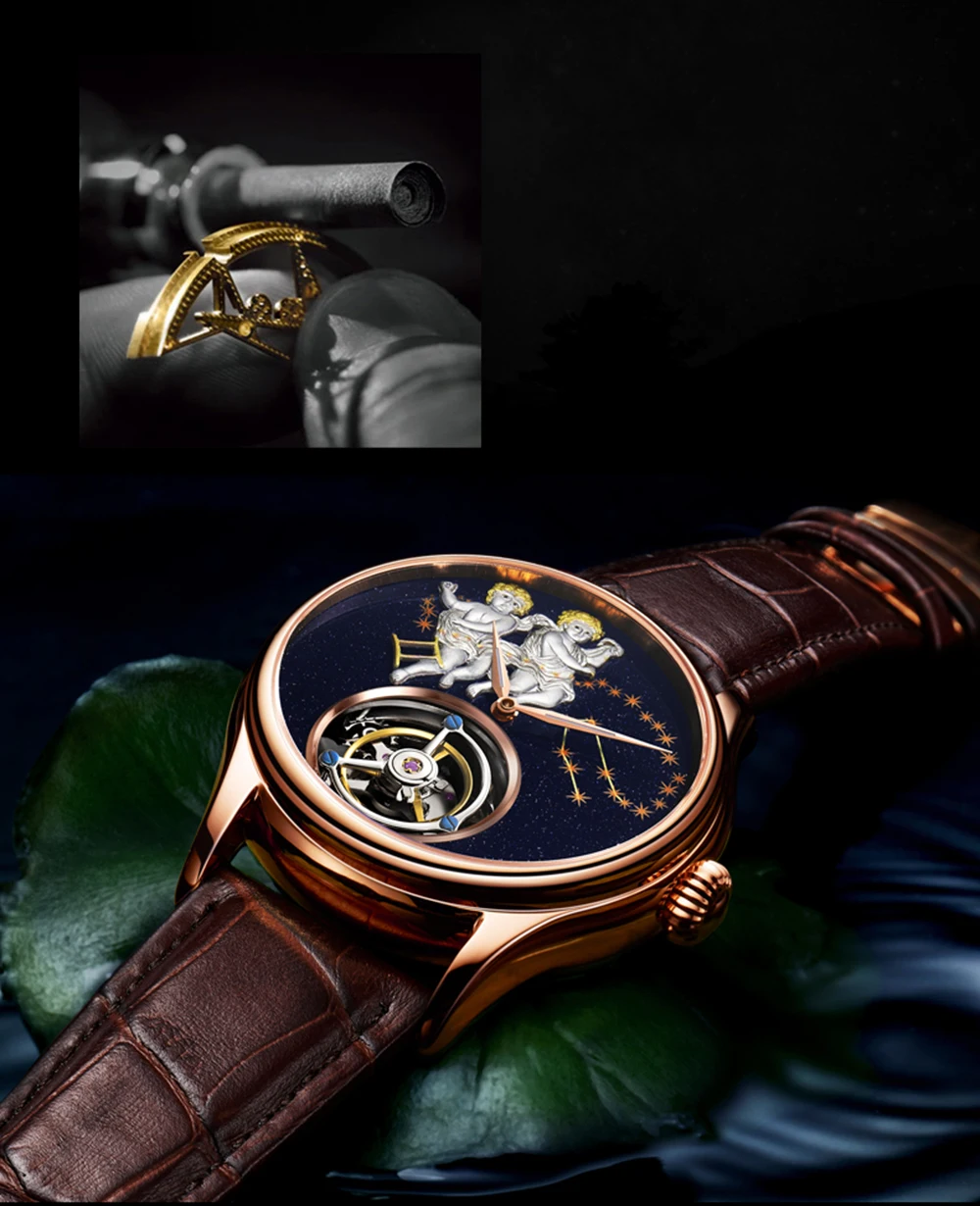 GUANQIN,, Tourbillon, механические, с ручным заводом, мужские часы, Топ бренд, роскошные, мужские часы, сапфир, близнецы, часы, Relogio Masculino