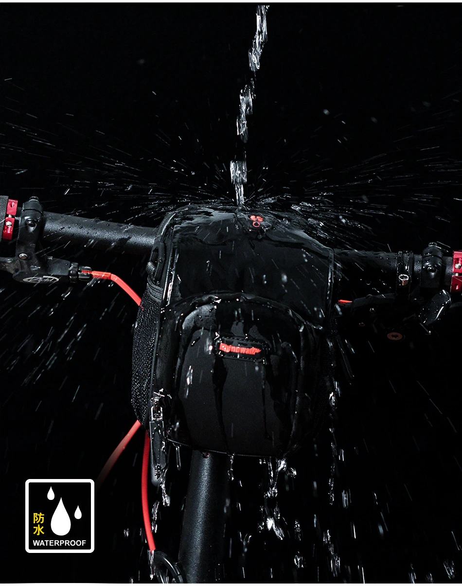 Sale RHINOWALK Bicycle Handlebar Bag Electric Bike Front Rainproof Tube Pocket Shoulder Pack Multi Phone Holder with Rain Cover 12