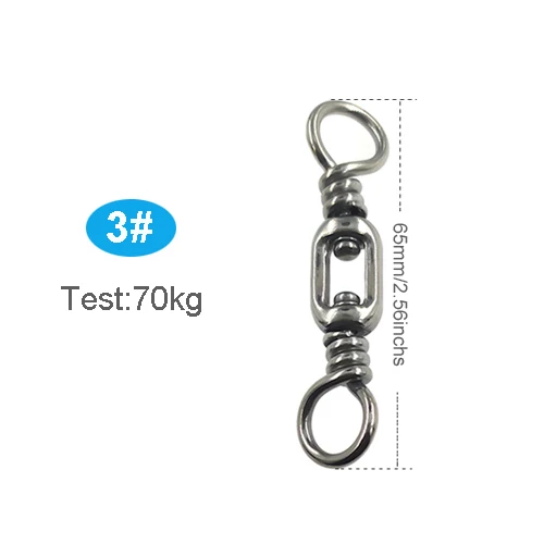 2-pieces Big-game Fishing Swivels Box Swivel Stainless Steel Heavy-duty Sea  Fishing Connector Test 154Lbs-264Lbs