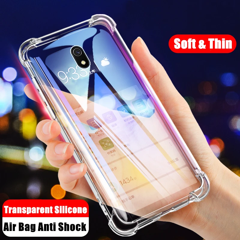 Противоударная подушка безопасности для Xiaomi Redmi Note 8 8T 7 K30 Pro 8A 7A прозрачный