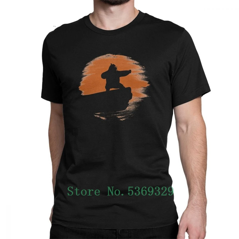 Kung Fu Panda Men T Shirts Orange Inner Peace Fun O Neck 100% Cotton Tees T-Shirts Adult Tops Short Sleeve |