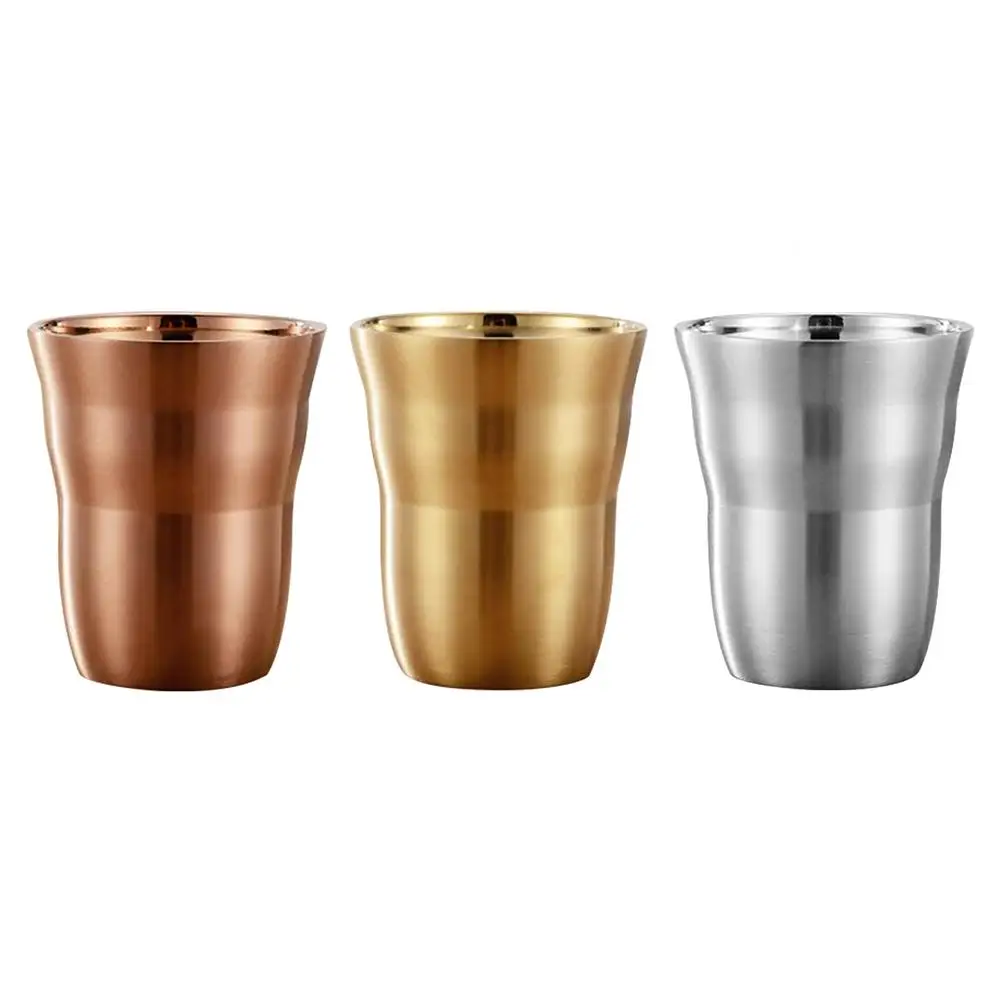 

6PCS Stainless Steel Cups Double Layer Wine Beer Coffee Cup Whiskey Children Milk Mugs Outdoor Travel Camping Cup