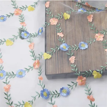 

Soft Tulle fabric Colorful Floral lace fabric Embroidery Rhombus Tulle African DIY Sewing Clothing Spring Summer Dress Fabric