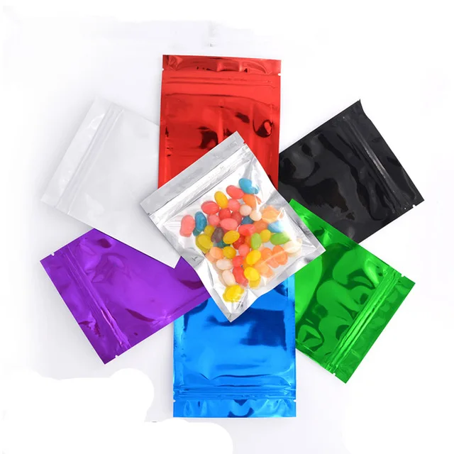 

DHL 2000Pcs/Lot 10.2*12.7cm Colorful Aluminum Foil Clear Ziplock Packing Bag Self Seal Food Packaging Bag Resealable Zip Lock Ba