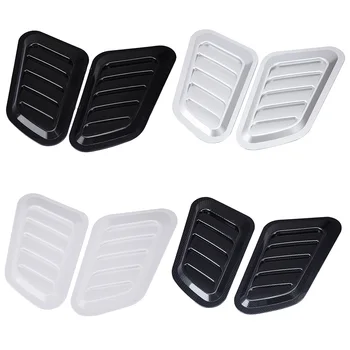 

1 Pair ABS Car Front Engine Cover Sticker Car Decorative Air Outlet Flow Intake Scoop Turbo Bonnet Vent Cover Hood