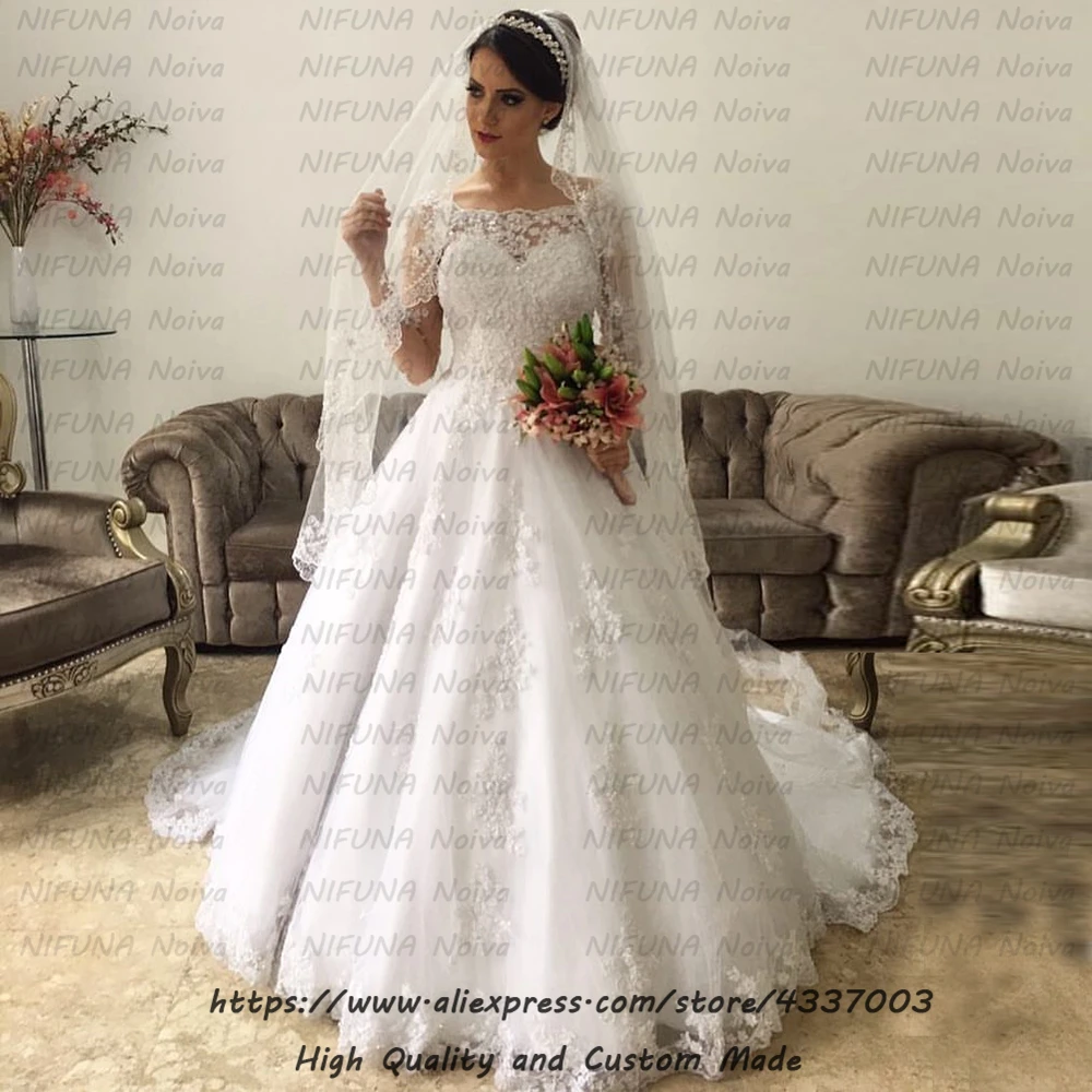 Vestido De Noiva Princesa винтажное арабское свадебное платье китайские свадебные платья Великолепное Кружевное Свадебное платье с длинными рукавами es Robe Mariage