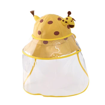 

Boys Girls Mask Hat Baby Kids Caps Protective Face Shield Cover Mask Hats Anti Saliva Dustproof Fisherman Cap Dual-Use Sun Hat