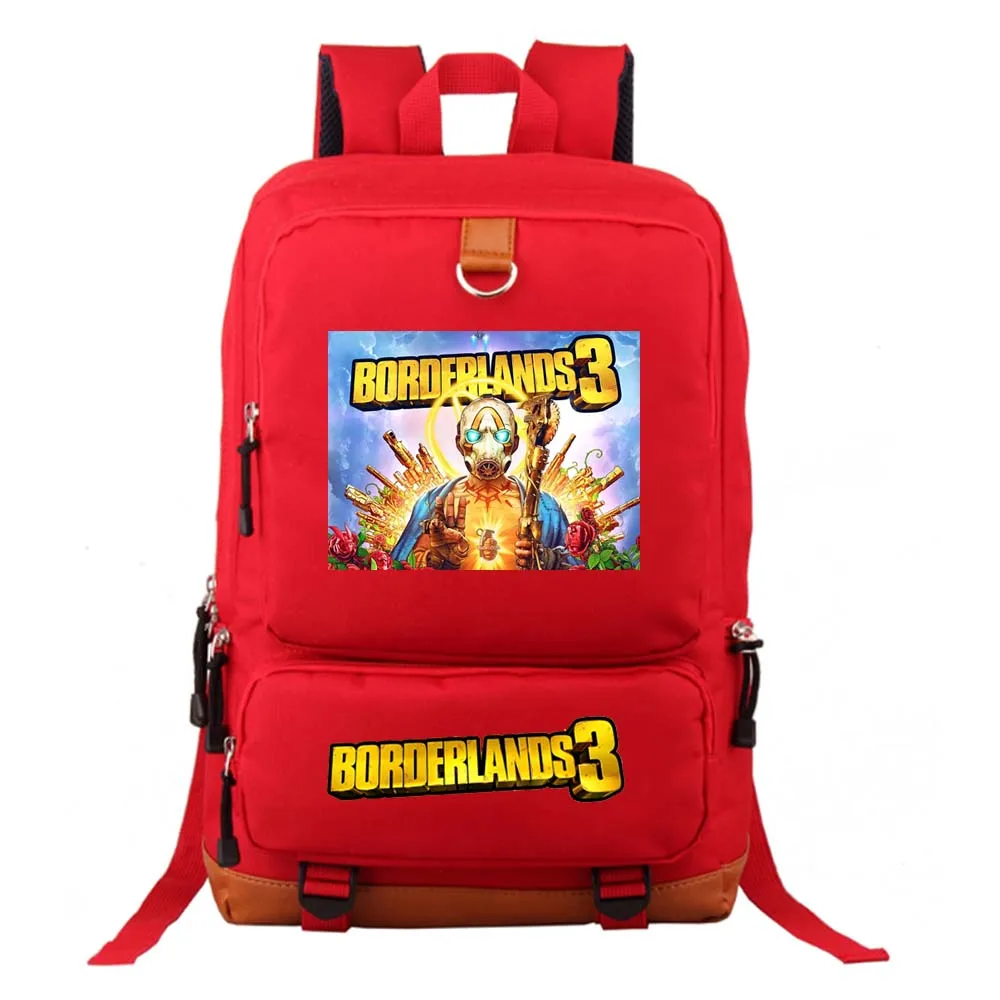 borderlands merch game Student Schoolbag Travel Backpack Sports Rucksack Hiking Knapsack tablet Storage bag For Men satchel - Цвет: Красный