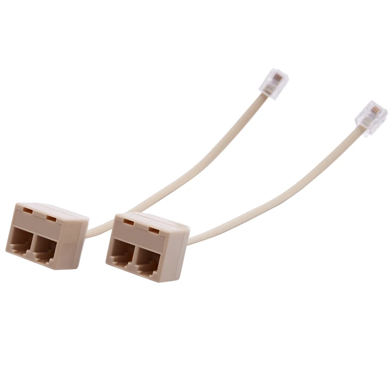 2 шт. 6P4C RJ11 Мужской до 2x женский сплиттер Tele pone разъем адаптера