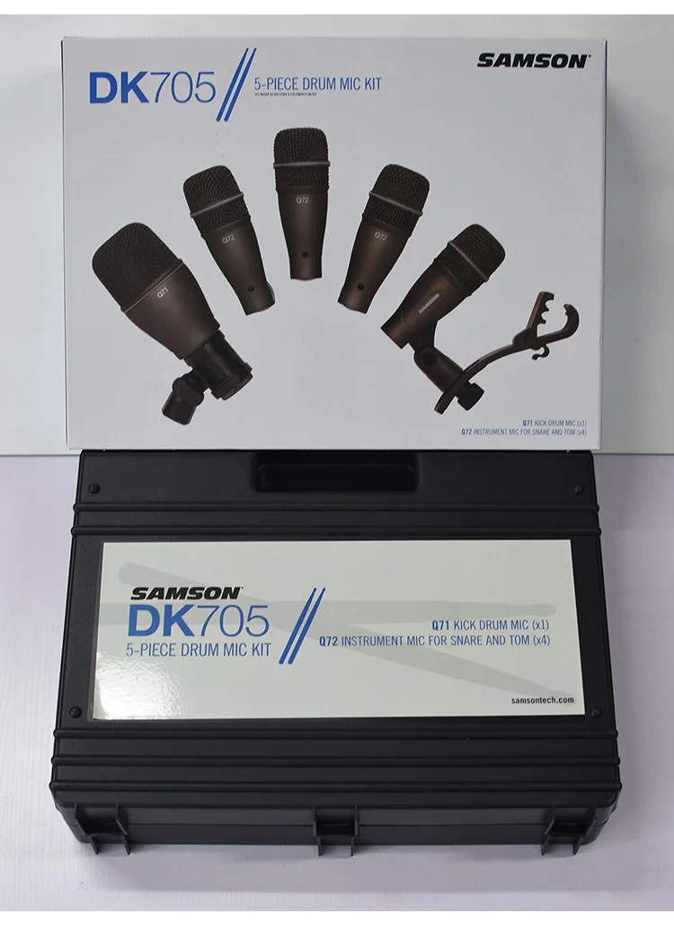 Samson Dk705 5-piece барабан микрофон в комплекте набор аудиозаписей Q72 Snare Tom/Q71 барабан Mic live производительность студия запись барабан mic kit