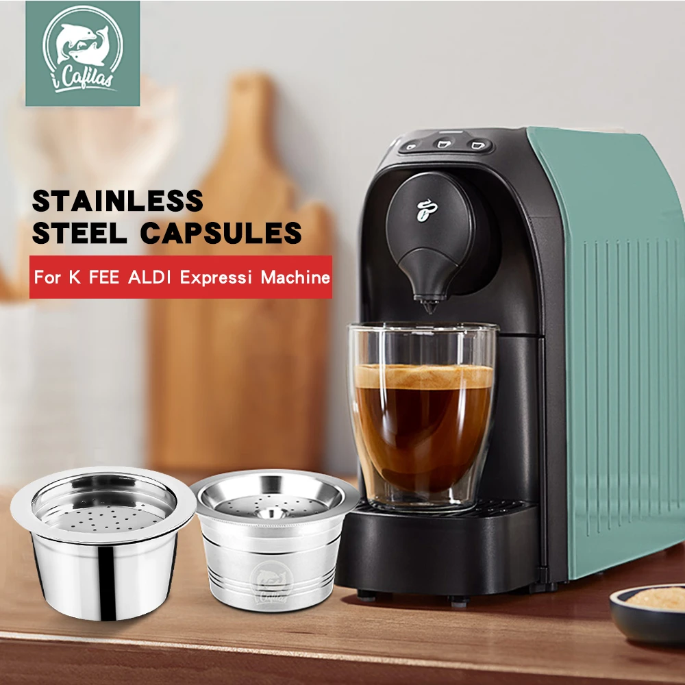 Refilabel Ramah Lingkungan STAINLESS STEE K Fee & Tchibo Cafissimo ALDI Expressi Reusable Coffee Capsule Fit Tchibo Machine