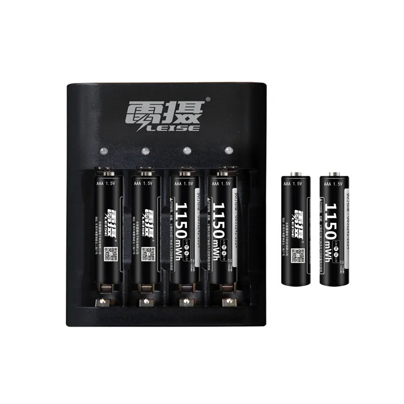 Leise 1,5 V 1150mWh AAA перезаряжаемая литиевая батарея 3A Li-ploymer батареи с USB зарядное устройство Умный индикатор светильник - Цвет: 6pcs