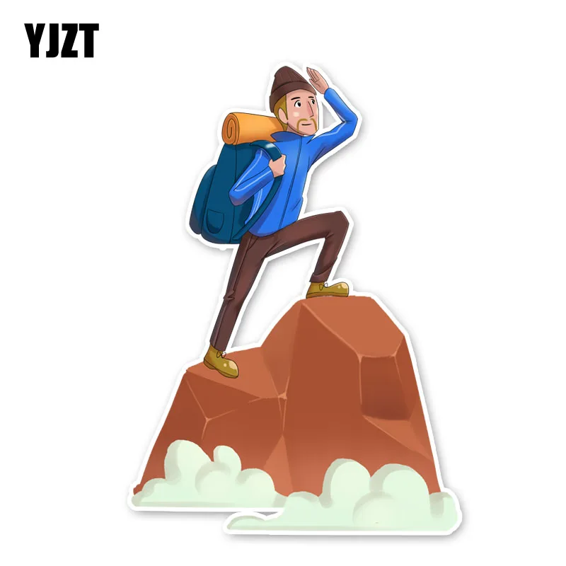 

YJZT 13.2*9.2CM Interesting Climbing Mountain Extreme Sport Graphic Accessories Car Stickers C30-0013