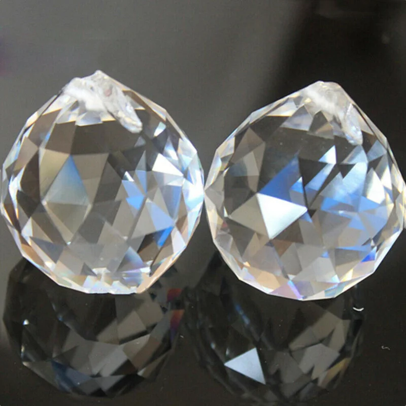 20mm 30mm Clear Crystal Lighting Ball Feng Shui Lamp Ball Prism Rainbow Sun Catcher Home Wedding Party Decoration Decor DIY