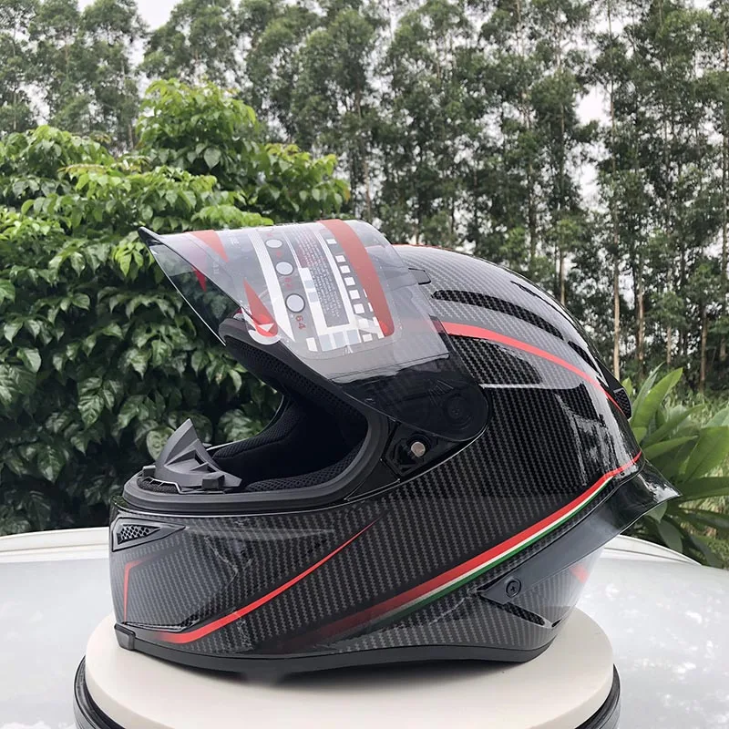 Новое поступление черно-красный траектория Полный мотоциклетный шлем casco мотоциклетный шлем Летний сезон большой задний спойлер шлем