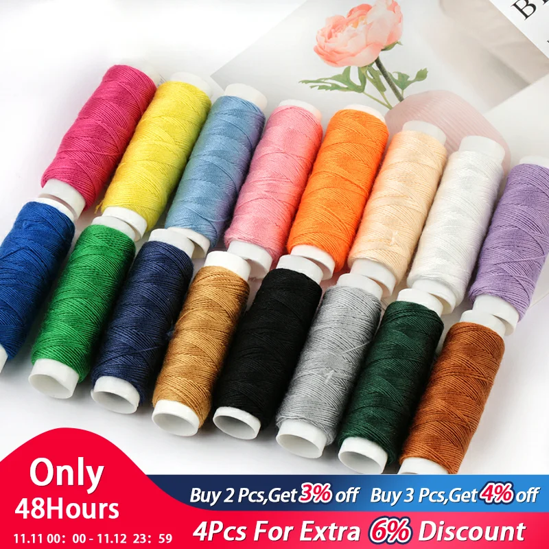 #cheap 50M roll Multi color hand stitched denim thick thread Sewing needle diy sewing matching polyester small roll