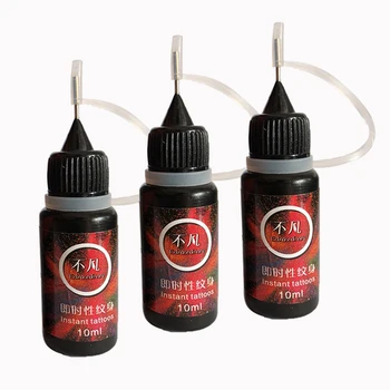 

3 Pcs Temporary Painless Manual Fast Tattoo Ink Spray Gun Natural Plant Pigment Body Paint Instant Temporary Juice Tattoo ink