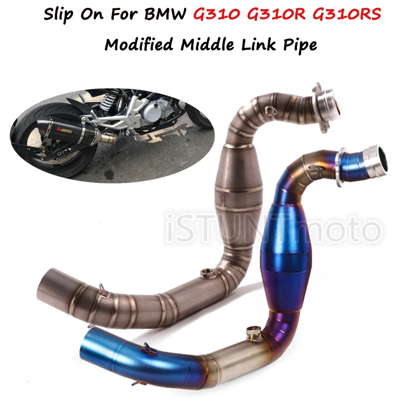 

Slip On For BMW G310 G310R G310RS 2017 2018 2019 Motorcycle Exhaust Modified Muffler Front and Middle Link Pipe Connection Tube