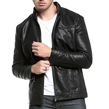 

2019 Brand Motorcycle Leather Jacket Men Jaqueta De Couro Masculina Men PU Faux Leather Bomber Jacket Male Coats & Jackets M-3XL
