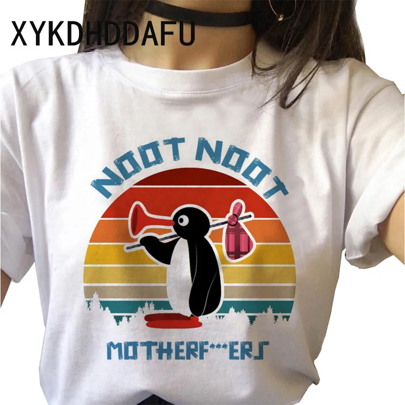 Noot Pingu женская футболка Ulzzang Kawaii одежда забавная винтажная эстетика новая Cartonn |