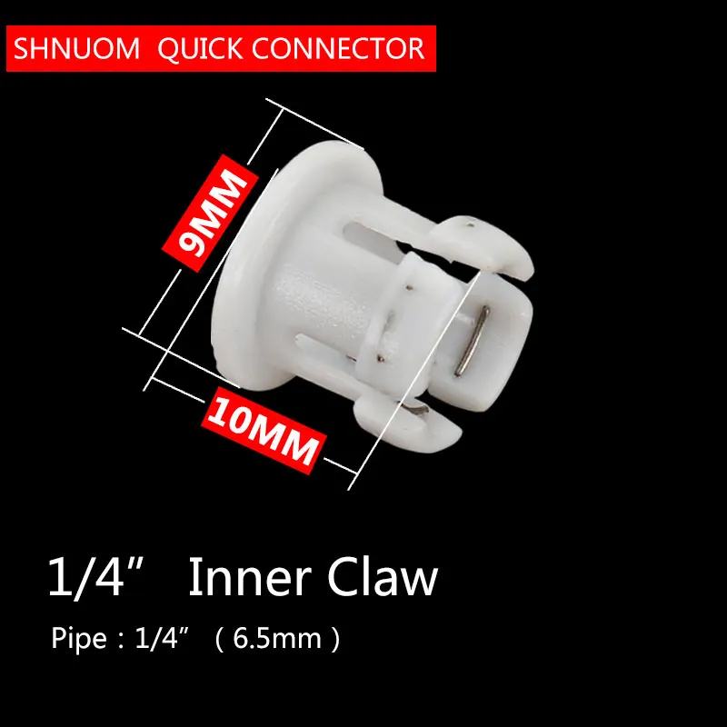 1/4'' White Inside Claw Retaining Ring for Water Filter Reverse Osmosis System PE Pipe Quick Connector Accessories Inner Clasp