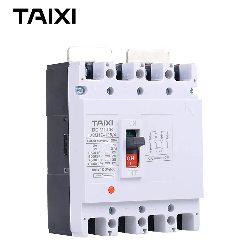 Автоматический выключатель постоянного тока Mccb 2P 3 4 полюса 48V 72V 96V 200V 250V 750V 1000V