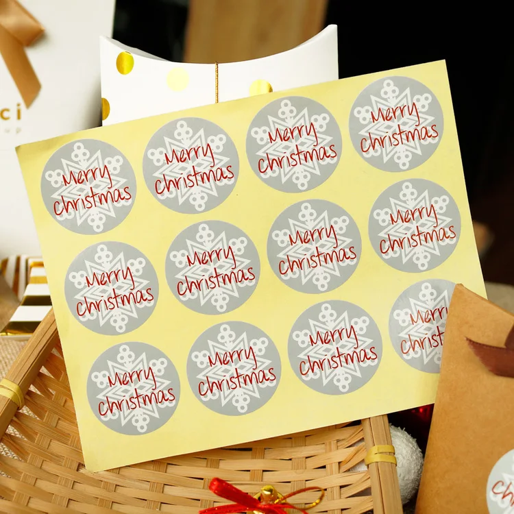 120 шт Счастливого Рождества Снежинка Дизайн упаковочные наклейки Рождественская наклейка этикетки бумага подарок конфеты стикер Stoney стикер s