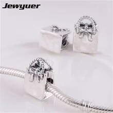 Бант, ручная сумка, настоящая 925 пробы, серебряные амулеты, резьбовое отверстие, амулет, бусины, подходят для браслета, сделай сам, изготовление ювелирных изделий BE141