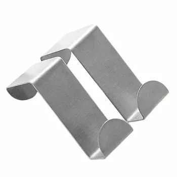 

2Pcs Stainless Steel Door Hooks Hanging Kitchen Cabinet Clothes Hanger On Door Back Type Strong Practical Home Accessories