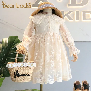 

Bear Leader Girls Party Dress New Summer Kids Lace Birthday Costumes Girl Flowers Toddler Dresses Elegant Baby Vestidos 3 7Y