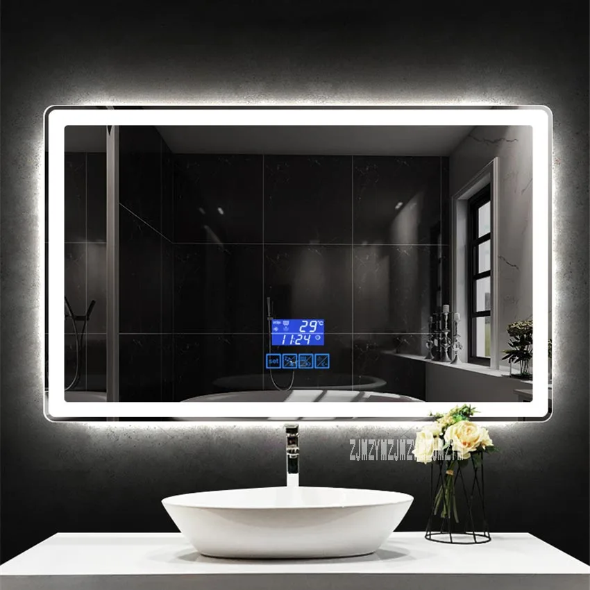 CTL305 настенное закругленное Угловое зеркало для ванной комнаты Smart HD светодиодный сенсорный переключатель Анти-туман Bluetooth зеркало для ванной 110 В/220 В