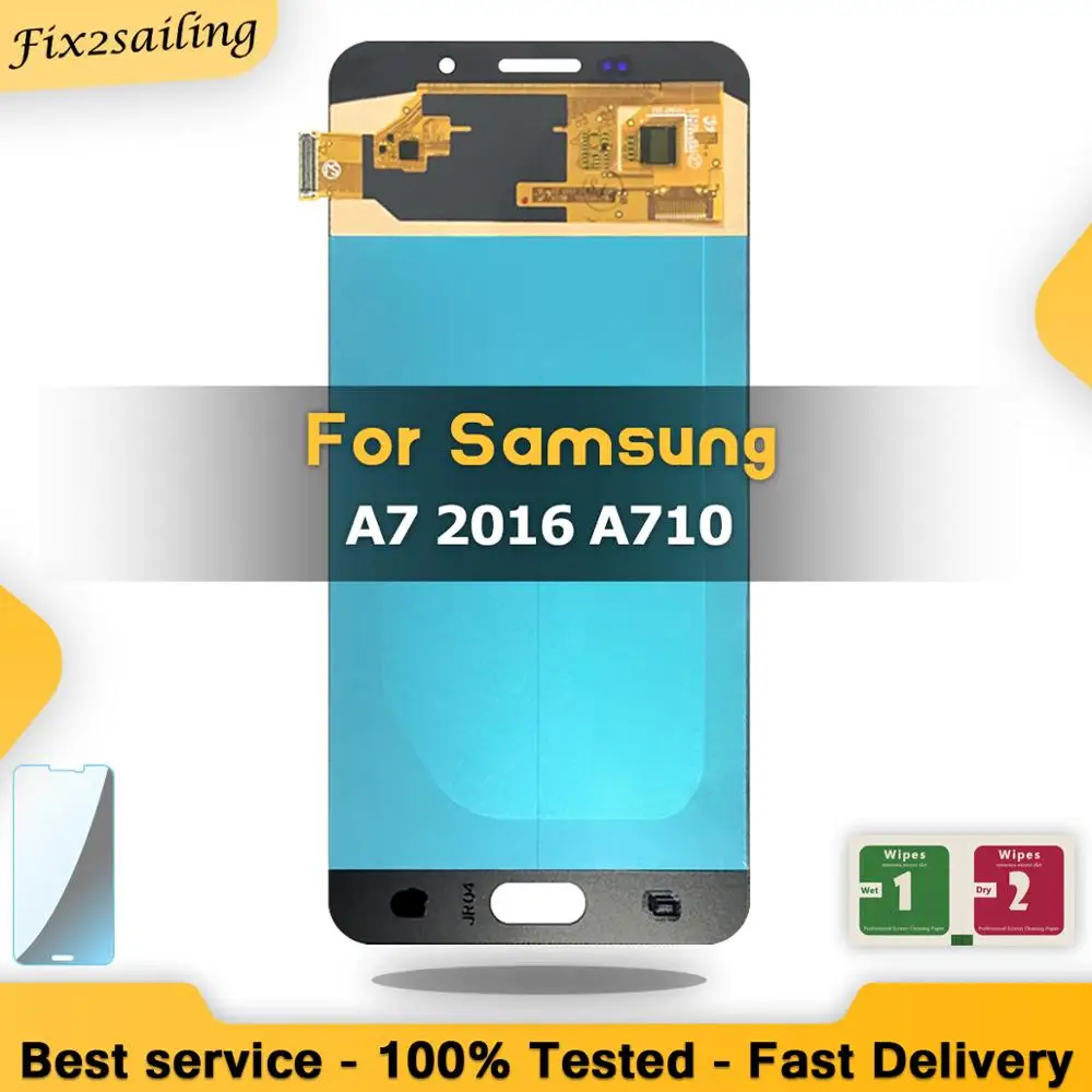 ЖК дисплей Super AMOLED для Samsung Galaxy A7 2016 A710 A7100 A710F A710M Замена экрана протестированный