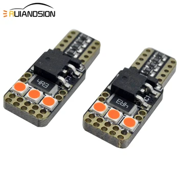 

2X Canbus Error Free T10 White Yellow Ice blue 6 3030 SMD LED Car Side Wedge Light W5W Bulb AC/DC 12-18V Instrument Panel Lamp
