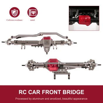 

Metal Front Bridge Axle Shaft Portable Interactive Replcement Parts Children Present for 1/10 Axial Wraith RR10 RC Car