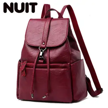 

New High Quality Leather Backpacks Women High Capacity Travel Backpack School Bags For Teenage Girls Mochilas Lady Shoulder Bag