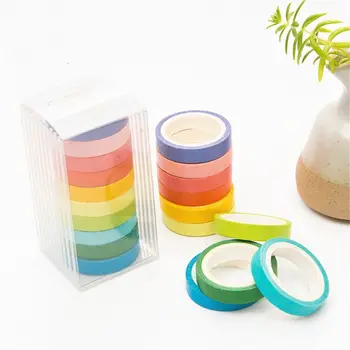 

Rainbow Masking Tape Candy Solid DIY Craft Decorative Adhesive Tape Washi Sticker Scrapbooking Fita Adesiva Stationery Papeleria