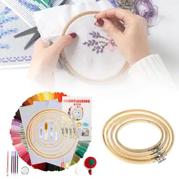 

DIY Hand Embroidery Kit Knitting Needles Embroidery Hoops Embroidery Frame Embroidery Cloth And Cross Stitch Tools For Beginner