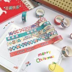 Bande adhésive Washi à motif dessin animé, 3m, bande décorative avec grille de couleur, créative, pour scellage, papeterie, masquage pour ordinateur portable, cadeau 