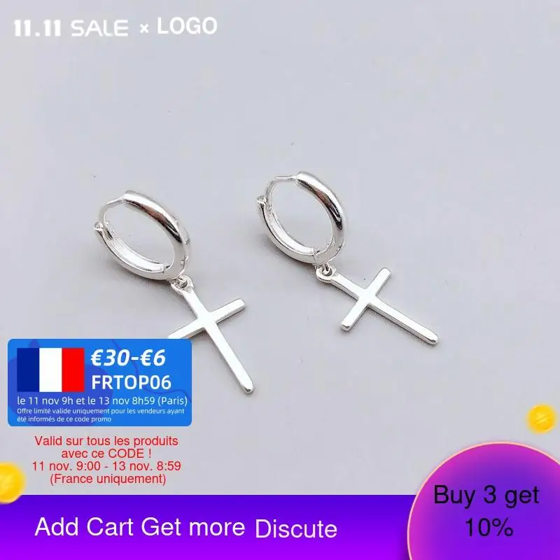 Модные милые Подвесные серьги-кольца с крестом Индивидуальные Романтические