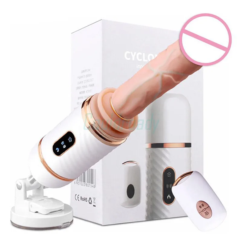 Heating Telescopic Vibrating Anal Dildo Automatic Sex Machine Wireless Remote Control Vibrator Peni