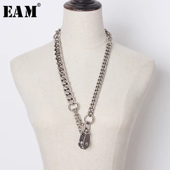 

[EAM] Women Metal Split Joint Cool Personality Necklace New Temperament Fashion Tide All-match Spring Autumn 2020 1T381