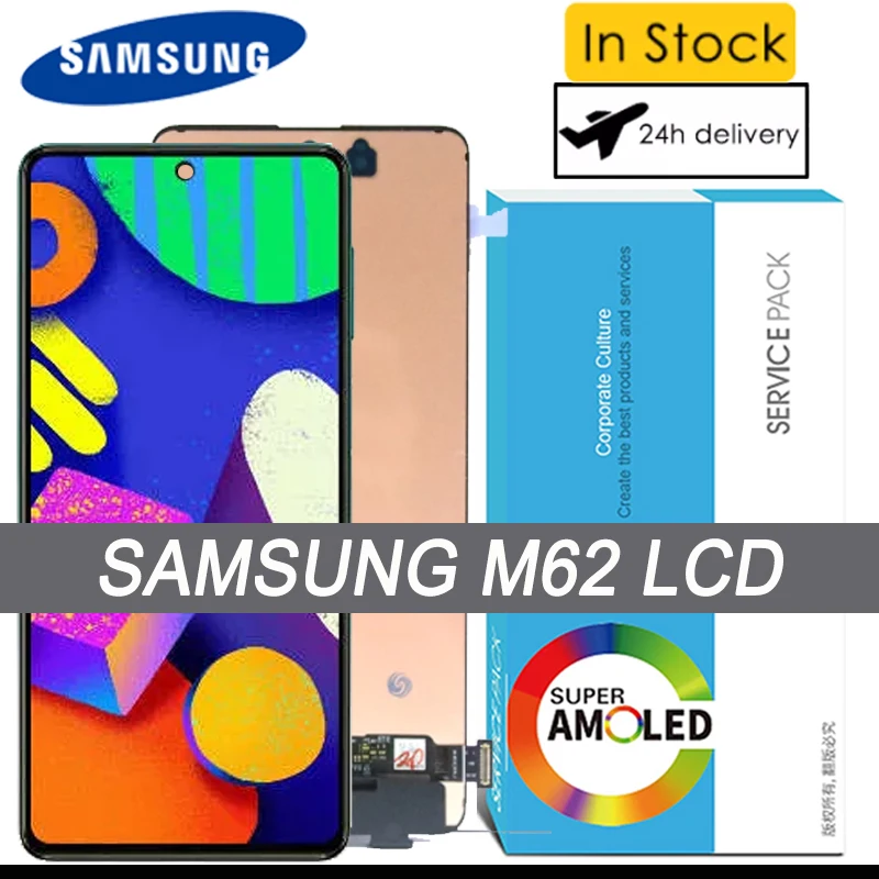 100% Оригинальный 6 7 ''Super AMOLED дисплей для Samsung Galaxy M62 Полный ЖК сенсорный экран