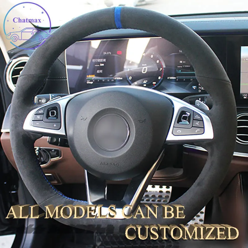

Alcantara Car Steering Wheel Cover For Mercedes-Benz C200 C250 C300 Sport CLA220 B250 B260 A200 Hand Sewing Suppot Customize